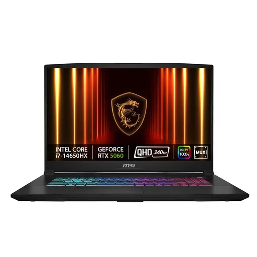 MSI Katana 17 HX B14WFK-078CZ/i7-14650HX/32GB/1TB SSD/RTX 5060, 8GB/17,3"QHD IPS, 240Hz/Win 11 home/černá