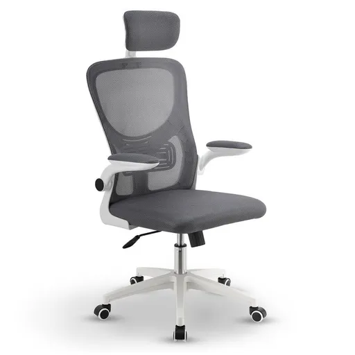 Ergonomická kancelářská židle, šedá/bílá, síťovina