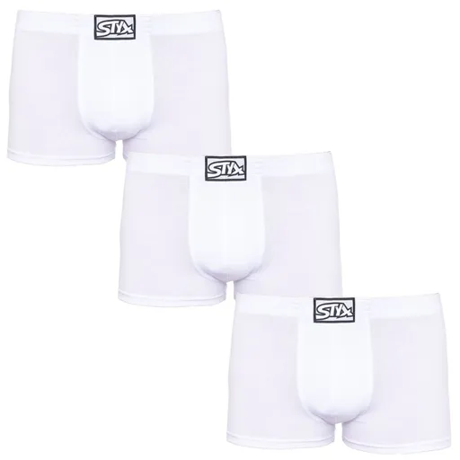 Styx 3PACK pánské boxerky klasická guma bílé (3Q1061) XL