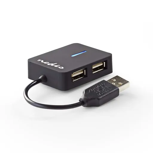 Nedis CCGB61250BK01 - USB hub| USB-A Zástrčka | 3x USB A Zásuvka | 5 Portů | USB 3.2 Gen 1 | Napájení z USB | 5 Gbps |