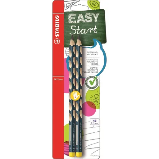 STABILO B-39888-5 EASYgraph Ergonomická grafitová tužka pro leváky petrolejová 2 ks HB