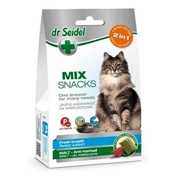 Dr. Seidel Snacks for cats Mix 2in1 for fresh breath & malt 60g (5901742001223)