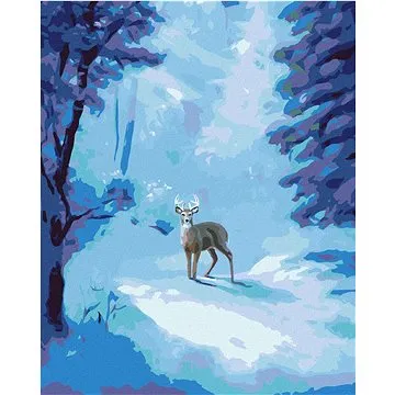 Zuty - Malování podle čísel - JELEN A TAJEMNÝ ZIMNÍ LES (D. RUSTY RUST), 80x100 cm, vypnuté plátno n (HRAmmb03281nad)