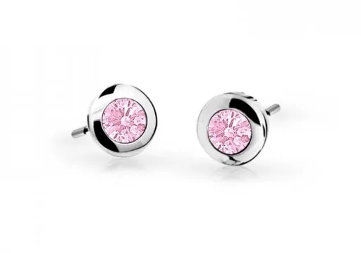 Cutie Jewellery Dětské náušnice z bílého zlata C1537-30-X-2 růžová