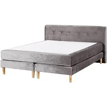 BELIANI sametová 160 × 200 cm šedá MARQUISE (beliani_252768)