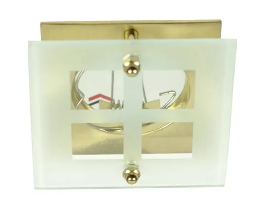 Stropní svítidlo čtvercové sklo saténově zlaté SZ-06