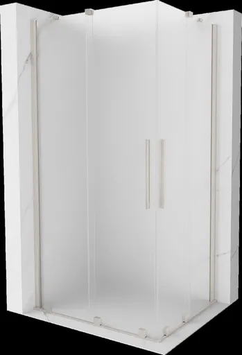 MEXEN/S Velar Duo sprchový kout, posuvné dveře 100 x 90, dekor, nikl kartáčovaný 871-100-090-32-97