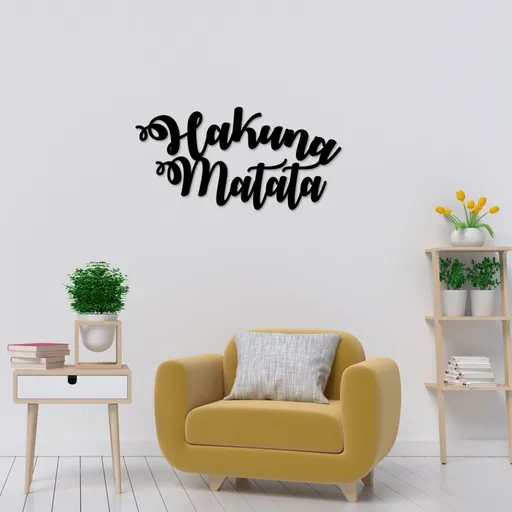 Dekorativní kovový doplněk na zeď Hakuna Matata