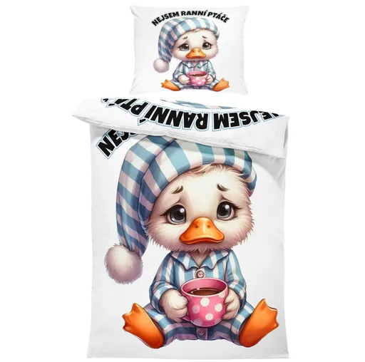 Povlečení Nejsem ranní ptáče (Rozměr : 1x140/220 + 1x90/70)