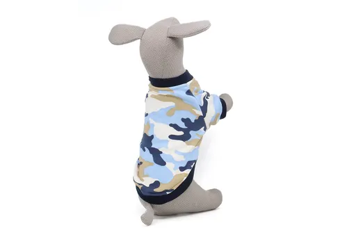 Vsepropejska Camo maskáčová mikina pro psa Barva: Modrá, Délka zad (cm): 25, Obvod hrudníku: 32 - 38 cm