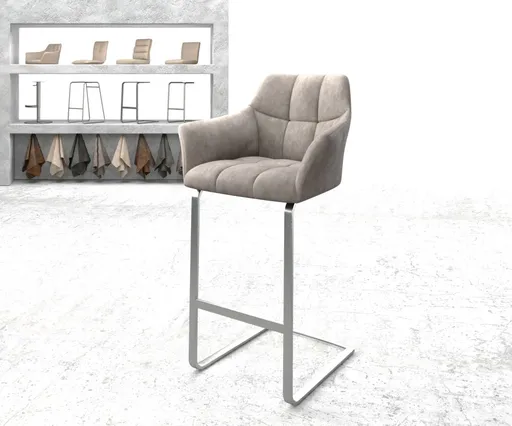 Barová židle Yulo-Flex vintage taupe konzolová podnož plochá