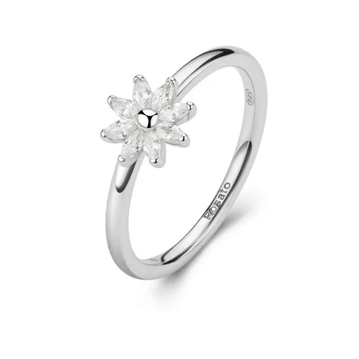 Rosato Půvabný stříbrný prsten s květinou Gaia RZGA80 56 mm