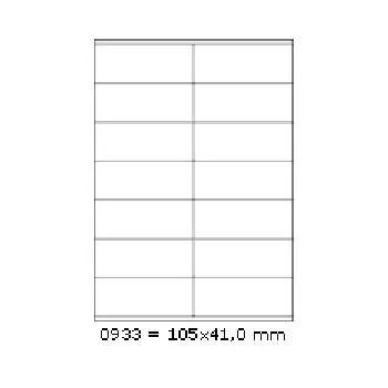 Samolepicí etikety 105 x 41 mm, 14 etiket, A4, 100 listů