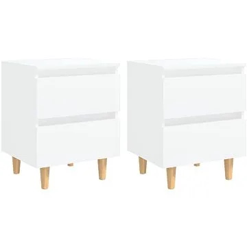 SHUMEE Noční stolky s nohami z borovice 2 ks bílé 40 × 35 × 50 cm, 805852 (805852)