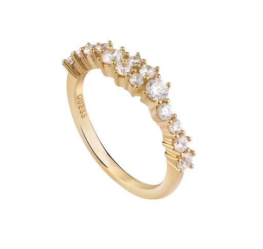 Guess Pozlacený prsten se zirkony Jardin JSBR04480JWYG 52 mm