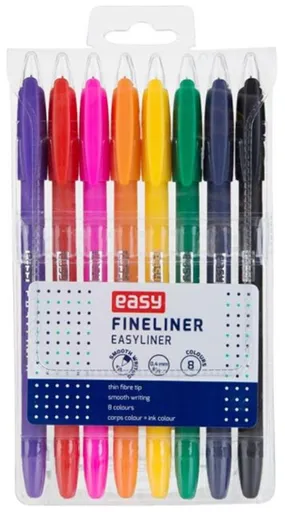 EASYEASYLINER Sada barevných linerů, 0,4 mm, 8 barev