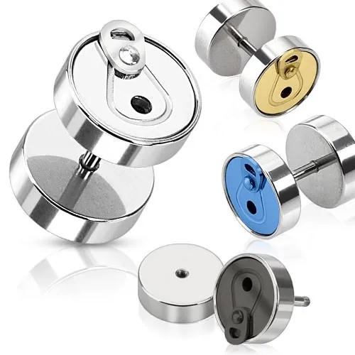 Fake plug do ucha z oceli, barevná plechovka - Barva: Černá