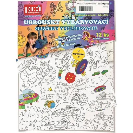 Ubrousky vybarvovací vesmír (12 ks)