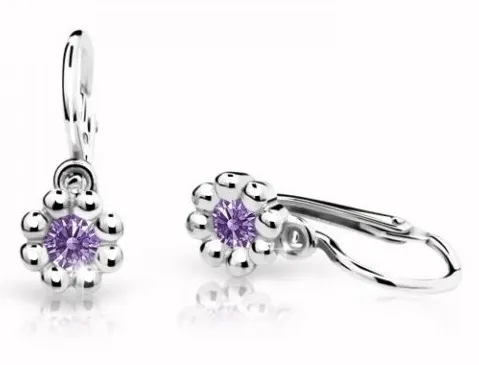 Cutie Jewellery Dětské náušnice z bílého zlata C2030-10-X-2 fialová