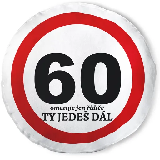 Kulatý polštář Ty jedeš dál – 60 let