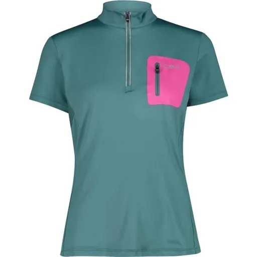 CMP WOMAN T-SHIRT FREE BIKE Dámský cyklistický dres, tmavě zelená, velikost
