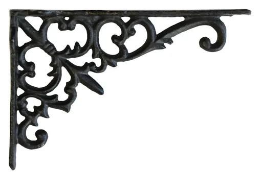 Černá antik litinová policová konzole Ornament - 18*3,5*12 cm Chic Antique