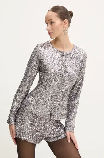 Košile Never Fully Dressed Gunmetal Alexa Sequin Cardigan