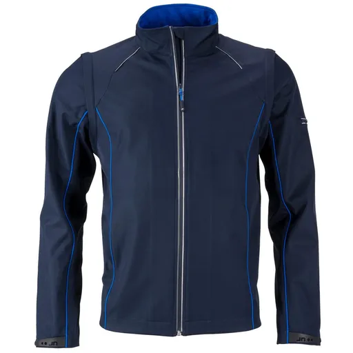 James & Nicholson (Daiber) Pánská softshellová bunda 2v1 JN1122 - Tmavě modrá / královská modrá | 2XL