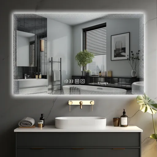 Luxusní koupelnové LED zrcadlo 90×70 cm