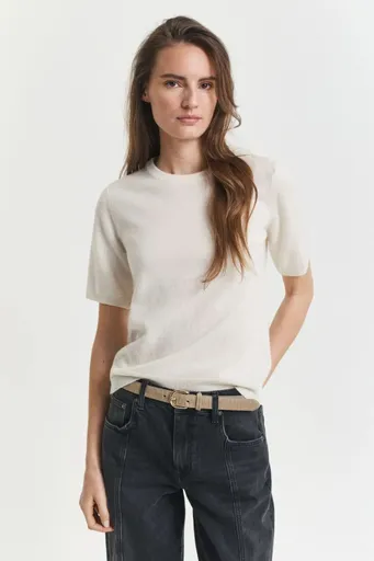 SVETR GANT SUPERFINE LAMBSWOOL SS C-NECK CREAM