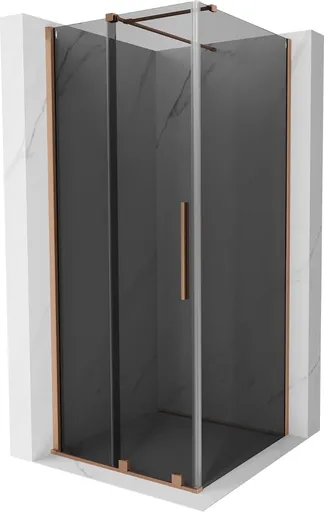 MEXEN/S Velar sprchový kout, posuvné dveře 120 x 120, grafit, měď kartáčovaná 871-120-120-41-65