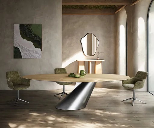 Jídelní stůl Edge oválný 280x130 keramika Laminam® Sabbia