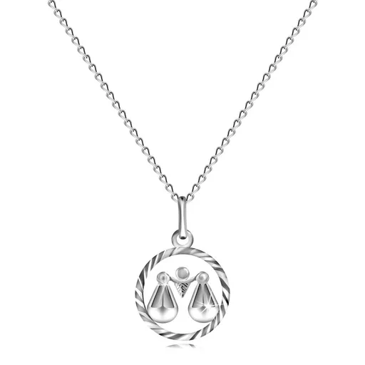 Náhrdelník ze stříbra 925, řetízek a znamení "VÁHY"