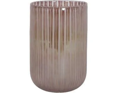 Skleněná proužkovaná růžová váza Tollegno L - Ø 20*30 cm Light & Living