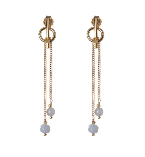 Alisia Pozlacené visací náušnice s morganitem AL3123.01.073