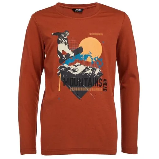 Lewro JENKIN Chlapecké triko, hnědá, velikost 164-170