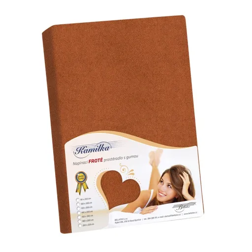 Bellatex Froté prostěradlo Kamilka hnědá, 120 x 200 cm