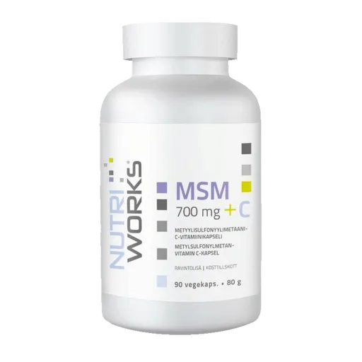 NutriWorks MSM 700mg + C - 90 kapslí