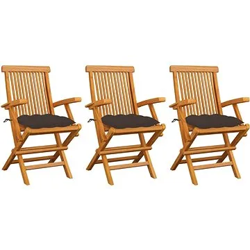 SHUMEE Křeslo zahradní s taupe poduškami, teak 3062537 - 3ks v balení (3062537)