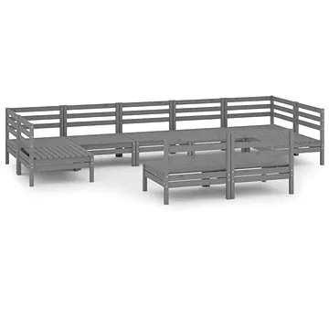 9dílná zahradní sedací souprava šedá masivní borovice , 3083436 (3083436)