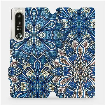 Flip pouzdro na mobil Sony Xperia 1 III - V108P Modré mandala květy (5903516726103)