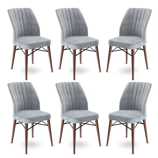 Sada židlí (6 kusů) Flex - Grey, Brown