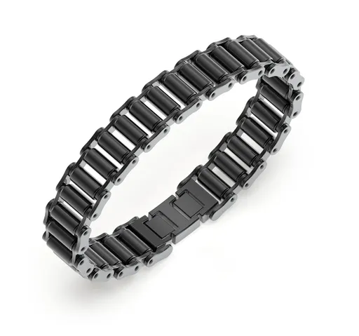 Guess Černý ocelový náramek pro muže Race JUMB04411JWGMT/U