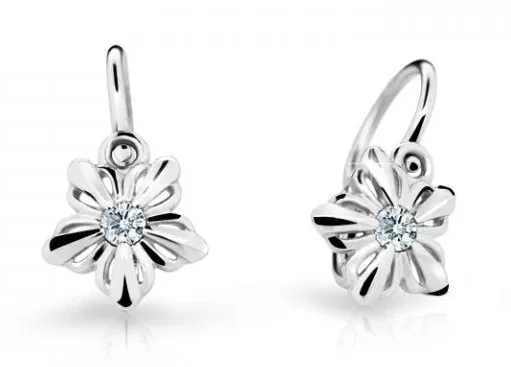 Cutie Diamonds Dětské náušnice z bílého zlata Kytičky s diamanty C2238-10-10-X-2-D