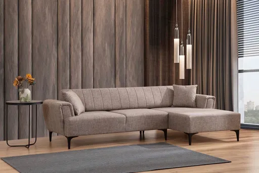 Rohová rozkládací pohovka Hamlet Right - Light Brown