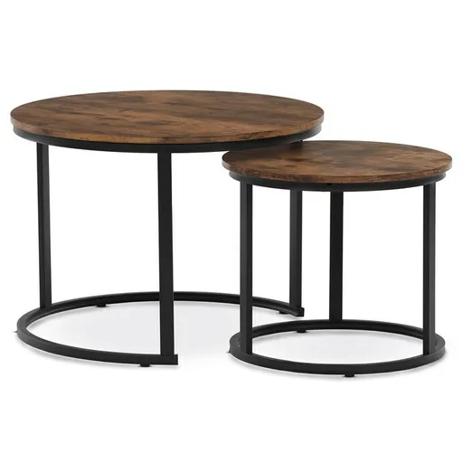 Sada konferenčních stolků, staré dřevo, 2 ks