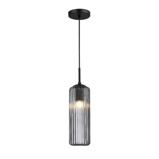 ACA Lighting závěsné svítidlo FAME černé sklo a kov IP20 1xE27 LT19P1BK