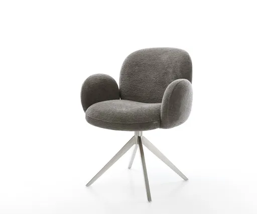 Jídelní židle Nube-Flex s područkami bouclé měkký tmavě béžová