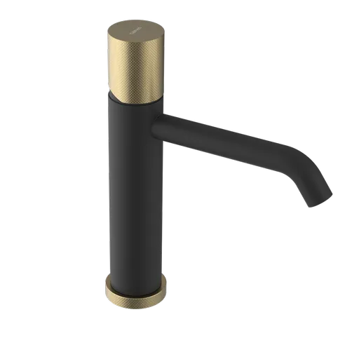 SAPHO ULTRATAP stojánková umyvadlová baterie střední, černá mat/zlato mat UT004TBG