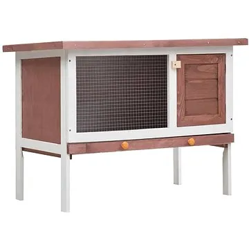Shumee Zahradní králíkárna 1 patro dřevěná hnědá 90 × 45 × 65,5 cm (8719883737522)